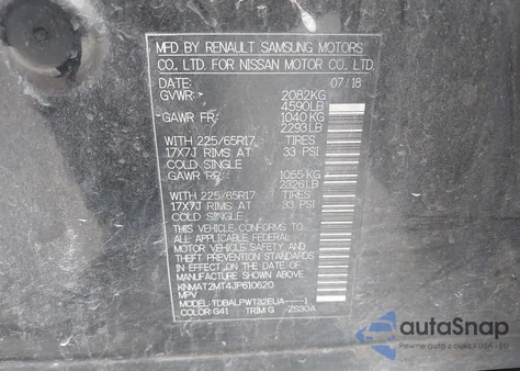 2018 Nissan Rogue S z USA, uszkodzony, nr VIN KNMAT2MT4JP610620